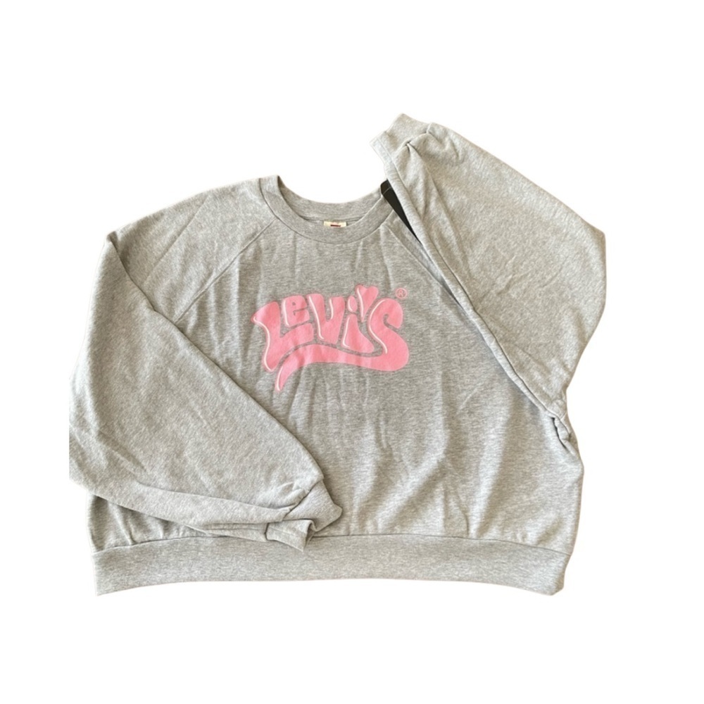 Levi’s Cropped Sweater Pullover heather grey Women’s Size XL